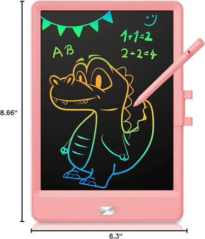KOKODI LCD Writing Tablet, 8.5 Inch Toddler Doodle Board Drawing Tablet, Erasable Reusable Electronic Drawing Pads, Educational and Learning Toy for 3-8 Years Old Boy and Girls (Pink)