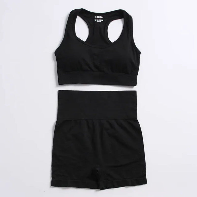 Seamless Yoga Suit 2/3/5 Pcs Sports Shirts Crop Top Seamless Leggings Sport Set Gym Clothes Fitness Tracksuit Workout Set Femme