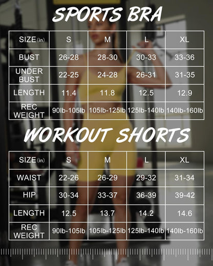 Workout Sets for Women 2 Piece Outfits Gym Shorts Women High Waisted with Adjustable Padded Sports Bra Gym Sets