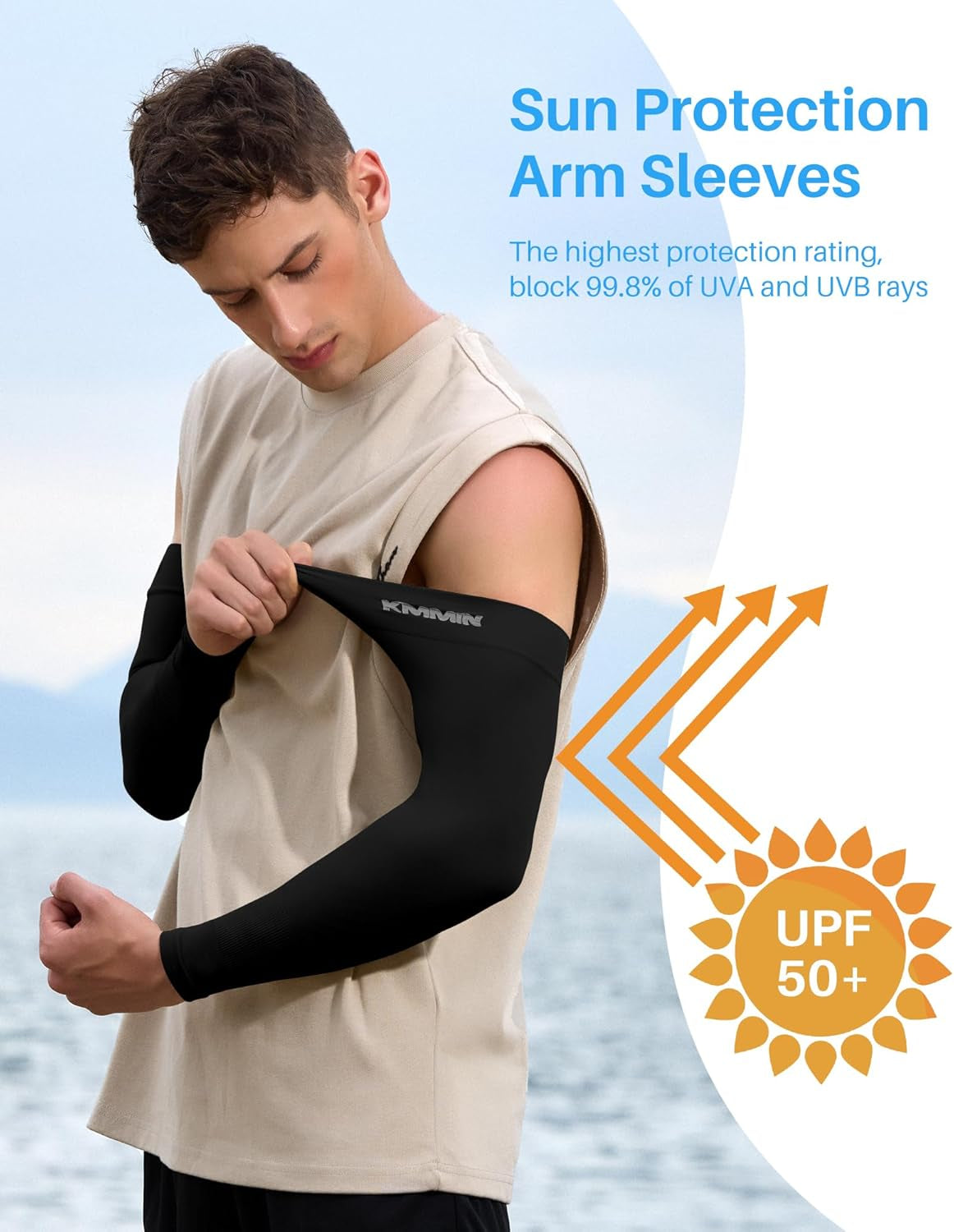 KMMIN Arm Sleeves UV Protection for Driving Cycling Golf Basketball