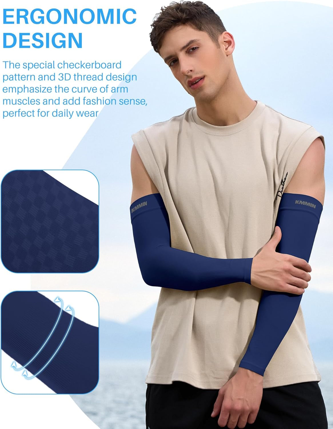 KMMIN Arm Sleeves UV Protection for Driving Cycling Golf Basketball